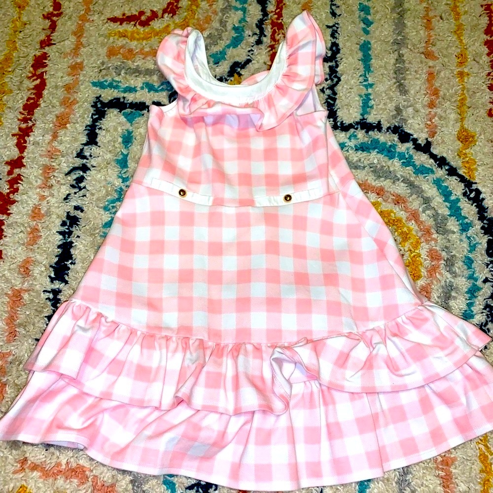Janie and Jack Pink and White Ruffled Sundress